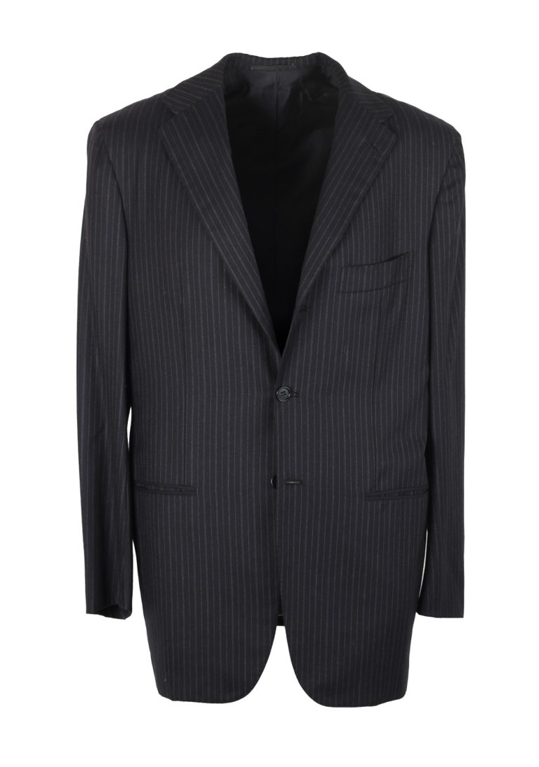 Kiton Gray Striped 14 Micron Suit Size 50 / 40R U.S. In Wool - thumbnail | Costume Limité