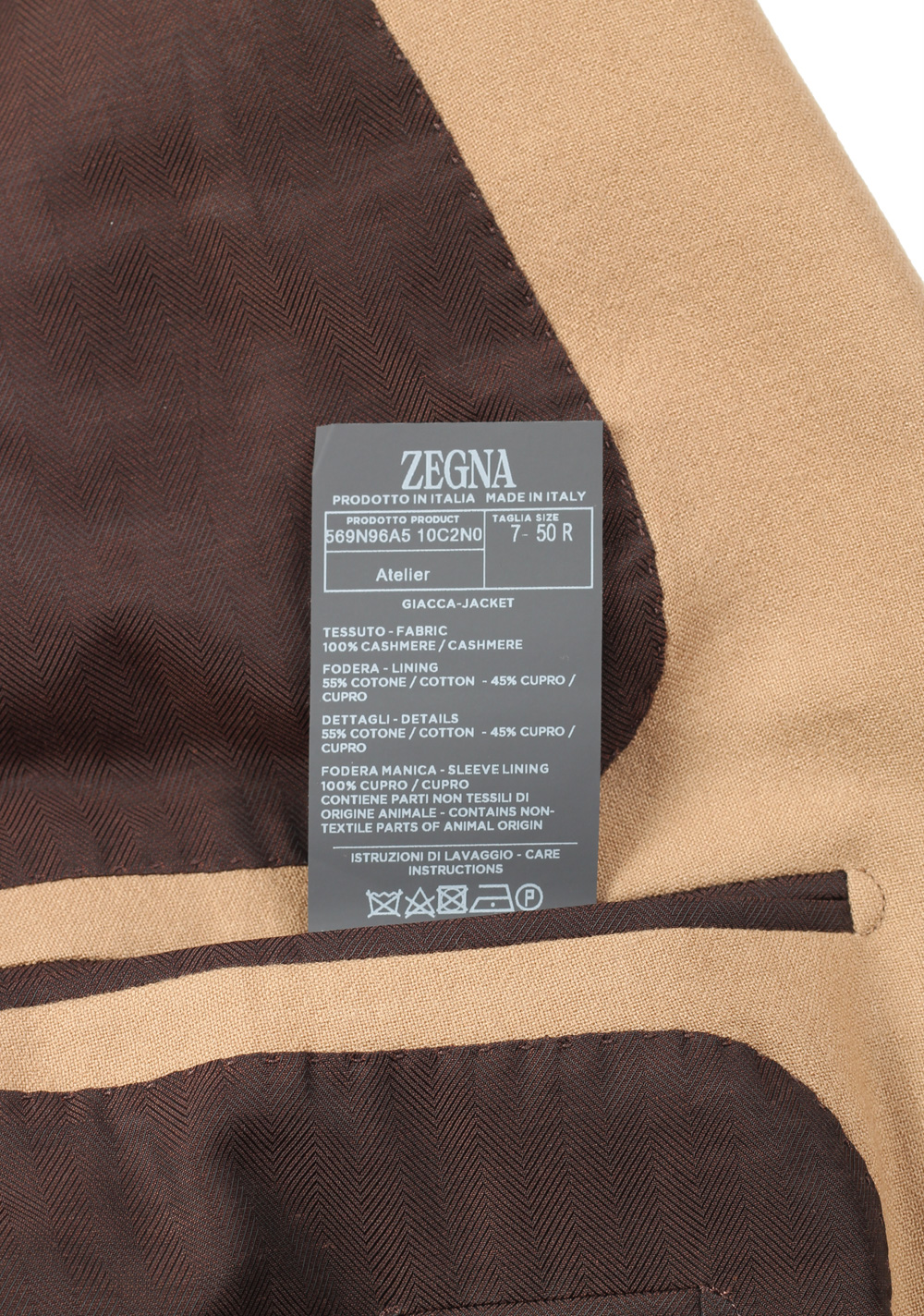 ZEGNA Oasi Cashmere Sand Cashmere Sport Coat Size 50 / 40R U.S. | Costume Limité