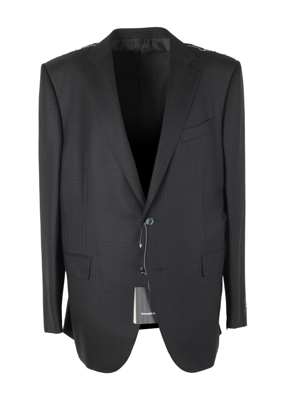 ZEGNA Milano Gray 15 Milmil 15 Checked Suit Size 56 / 46R U.S. | Costume Limité