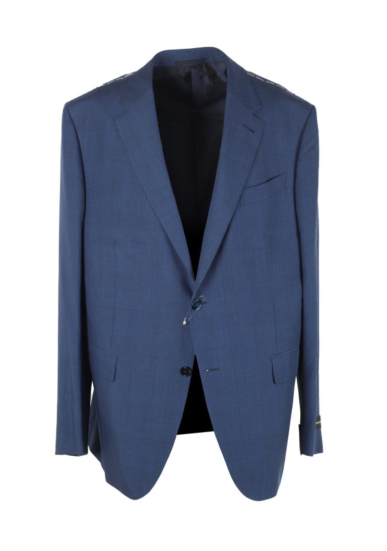 ZEGNA Milano Easy Leggerissimo Checked Blue Suit Size 56 / 46R U.S. - thumbnail | Costume Limité