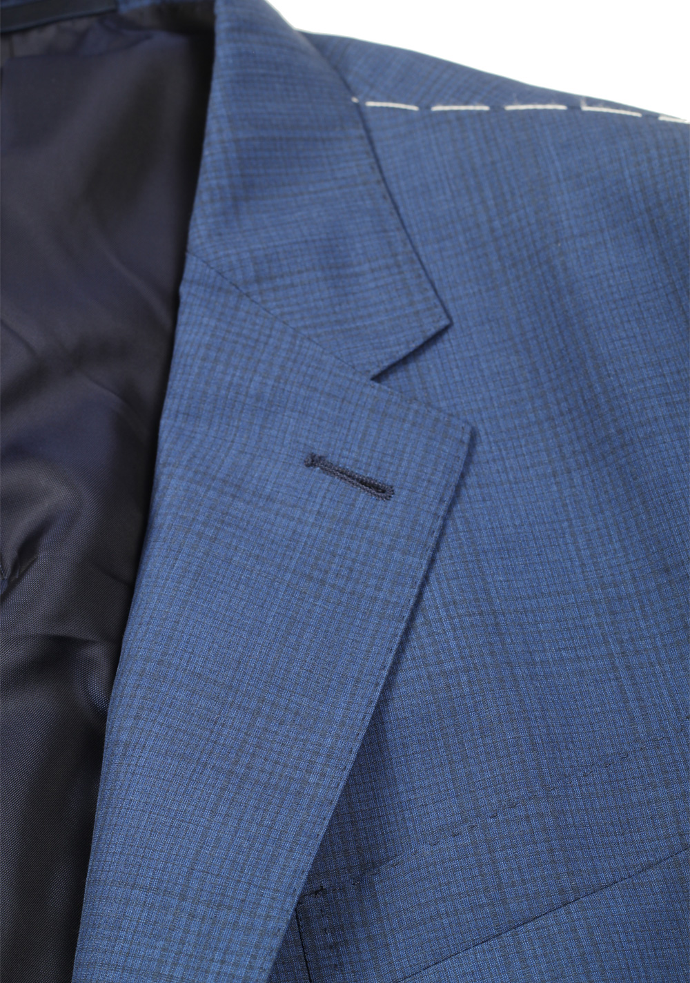 ZEGNA Milano Easy Leggerissimo Checked Blue Suit Size 56 / 46R U.S. | Costume Limité