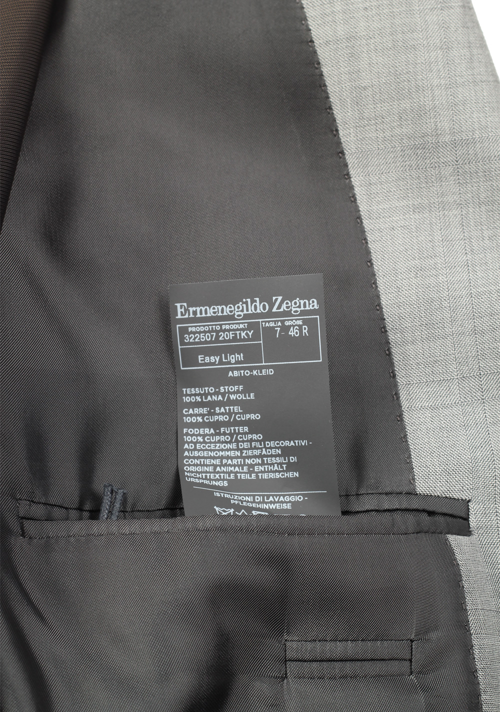 ZEGNA Gray Easy Light 15Milmil15 Suit | Costume Limité