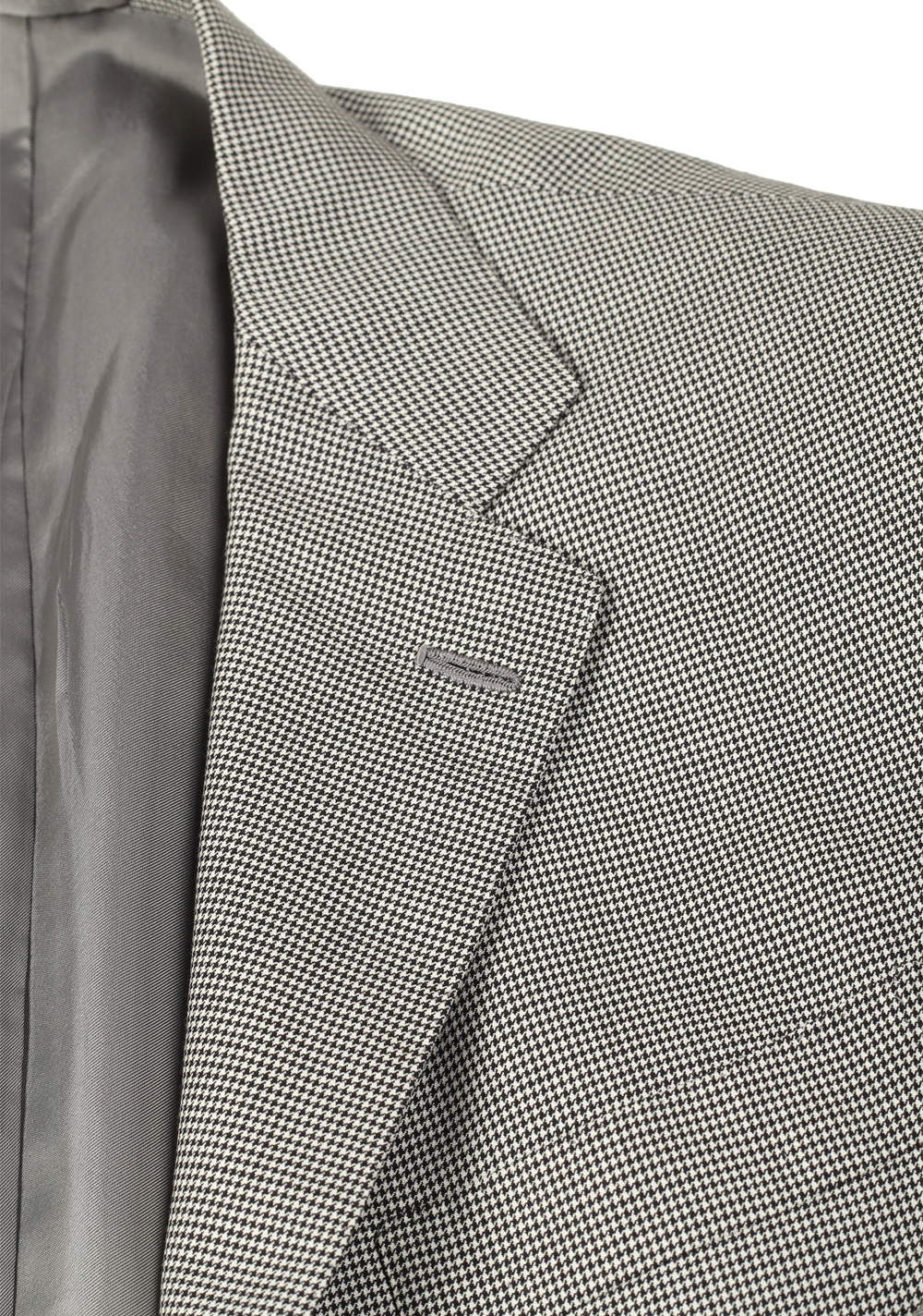 Kiton Gray Houndstooth Diamante Blue Suit Size 50 / 40R U.S. In Wool | Costume Limité