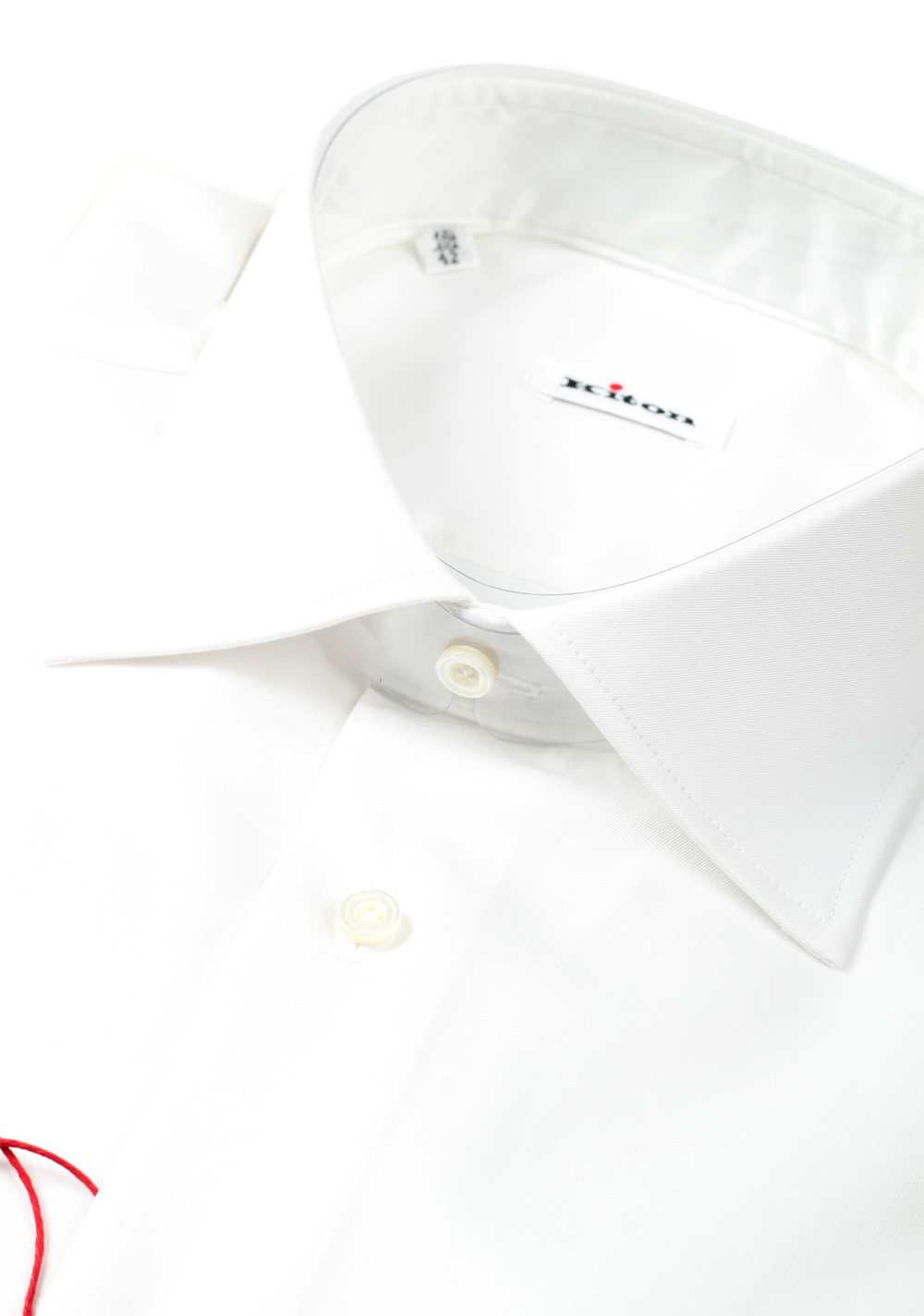 Kiton Solid White Dress Shirt Size 42 / 16.5 U.S. | Costume Limité