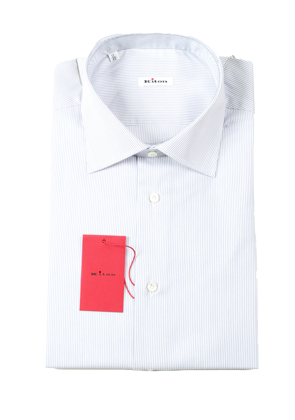 Kiton Blue White Striped Dress Shirt | Costume Limité