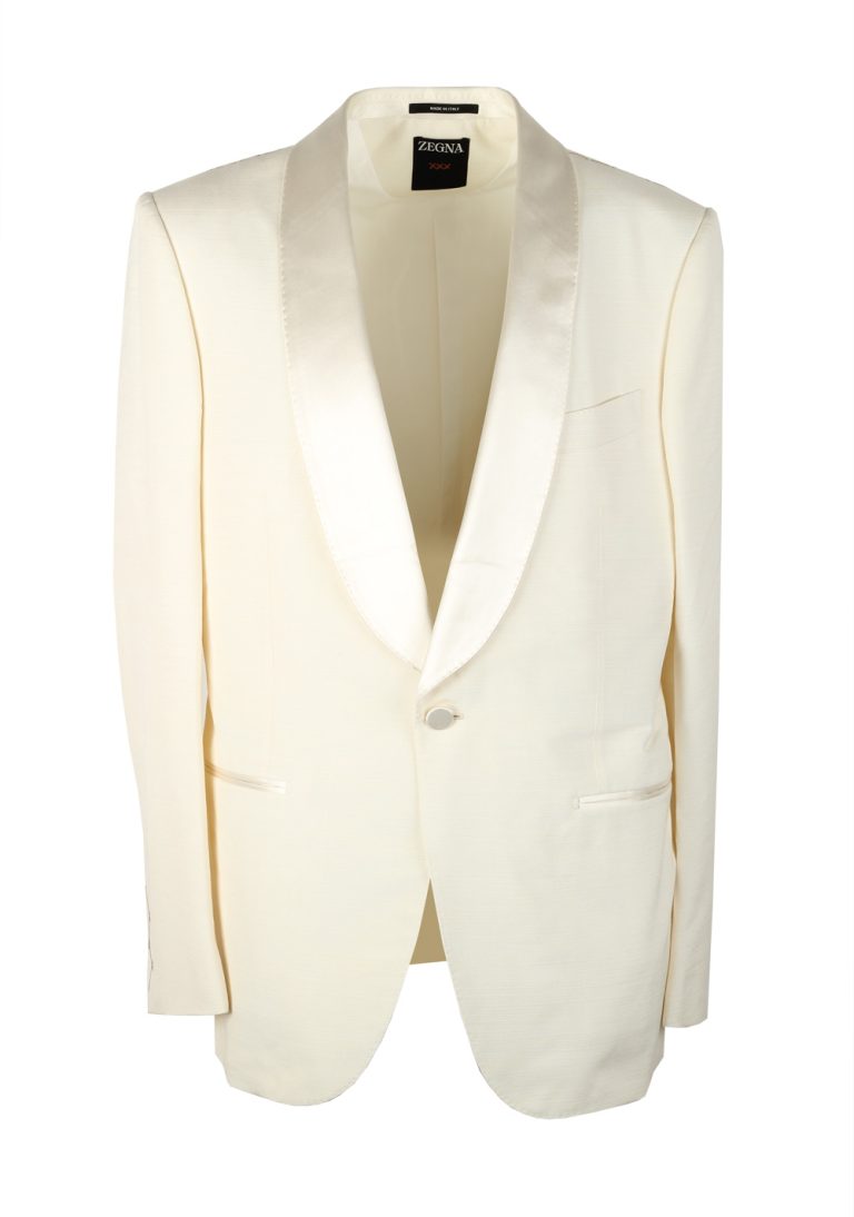 ZEGNA Couture Off White Silk Tuxedo Dinner Jacket - thumbnail | Costume Limité