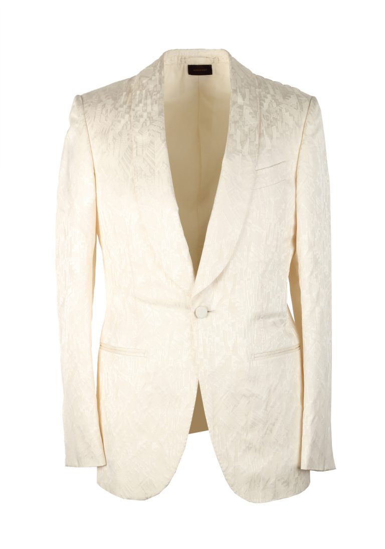 ZEGNA Couture Off White Tuxedo Dinner Jacket Size 44 / 34R U.S. - thumbnail | Costume Limité