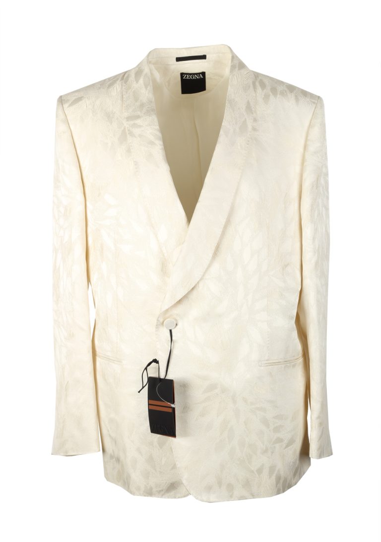 ZEGNA Sartorial Off White Tuxedo Dinner Jacket Size 54 / 44R U.S. - thumbnail | Costume Limité