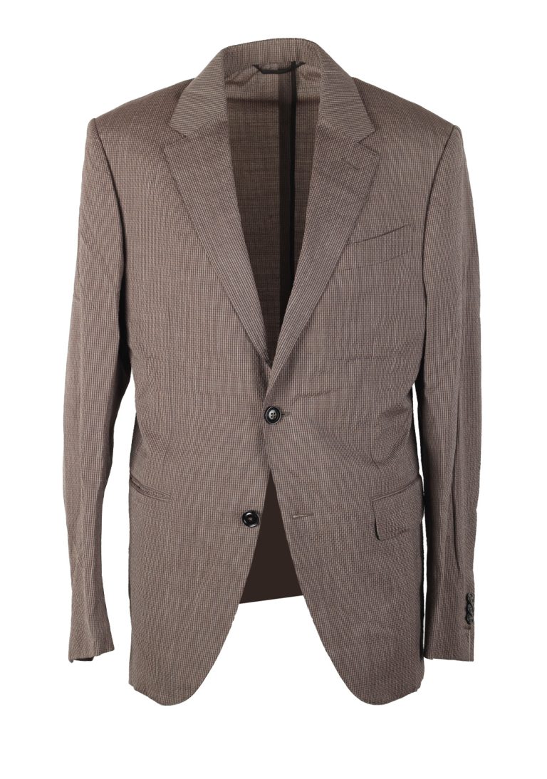 ZEGNA Zero Weight Trofeo Brown Checked Sport Coat Size 48 / 38R U.S. - thumbnail | Costume Limité