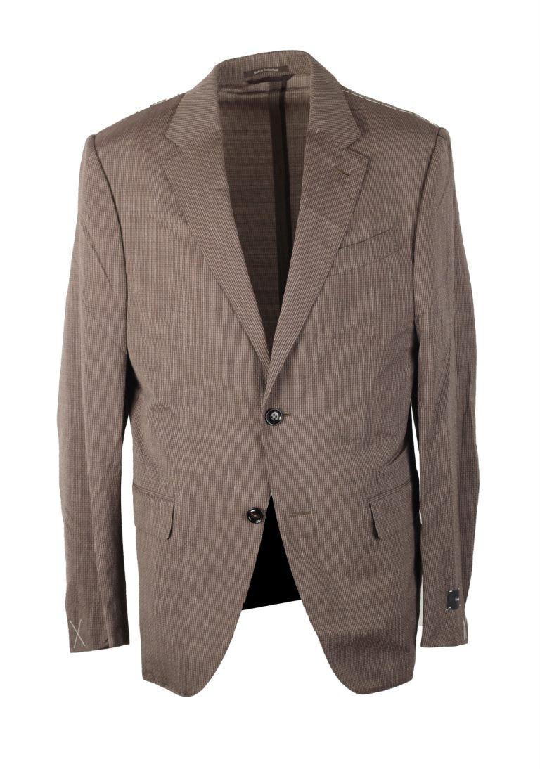 ZEGNA Zero Weight Trofeo Brown Checked Sport Coat Size 50 / 40R U.S. - thumbnail | Costume Limité