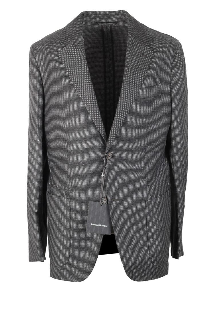 ZEGNA Silk Checked Gray Sport Coat Size 48 / 38R U.S. - thumbnail | Costume Limité